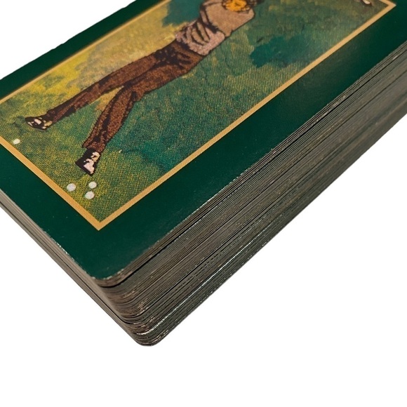 Dual Set of Playing Cards in Rosewood Box with Lid and Golf Ball Design on Box - Picture 6 of 12